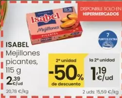 Oferta de Isabel - Mejillones Picantes por 2,39€ en Eroski