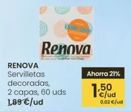 Oferta de Renova - Servilletas Decoradas por 1,5€ en Eroski