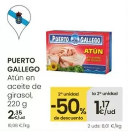 Oferta de Puerto Gallego - Atún En Aceite De Girasol por 2,35€ en Eroski