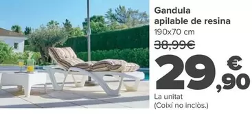 Oferta de Gandula - Gandula Apilable De Resina por 29,9€ en Carrefour Market