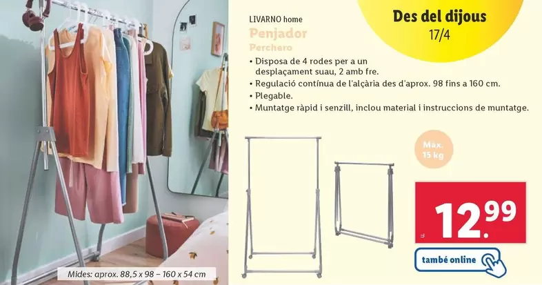 Oferta de Livarno Home - Perchero  por 12,99€ en Lidl