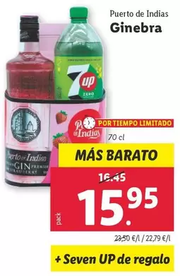 Oferta de Puerto De Indias - Ginebra por 15,95€ en Lidl