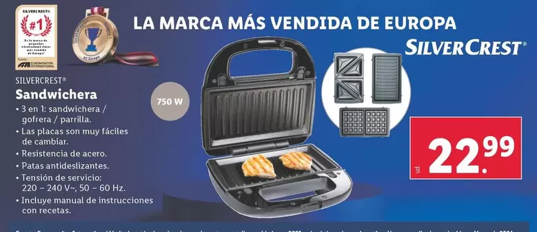 Oferta de SilverCrest - Sandwichera por 22,99€ en Lidl