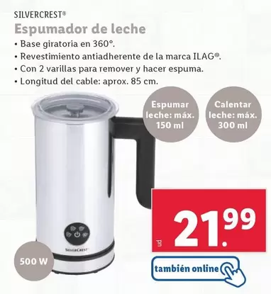 Oferta de SilverCrest - Espumador De Leche por 21,99€ en Lidl