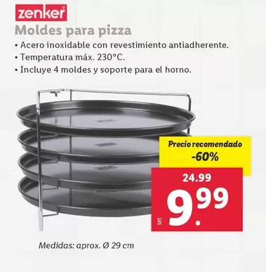 Oferta de Zenker - Moldes Para Pizza por 9,99€ en Lidl
