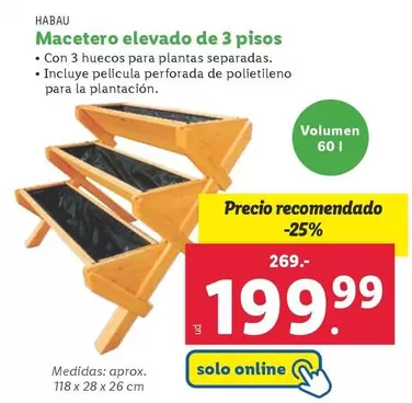 Oferta de Habau - Macetero Elevado De 3 Pisos por 199,99€ en Lidl