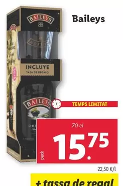 Oferta de Baileys por 15,75€ en Lidl