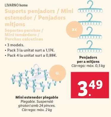 Oferta de Livarno Home - Soportes Perchas/ Mini Tendedero / Perchas Calcetines por 3,49€ en Lidl