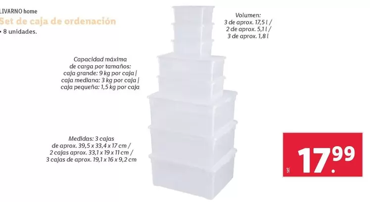 Oferta de Livarno Home - Set De Caja De Ordenacion por 17,99€ en Lidl