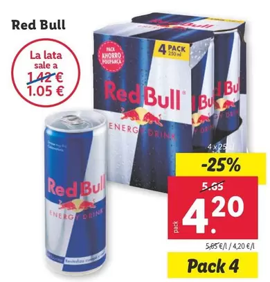 Oferta de Red Bull  por 4,2€ en Lidl