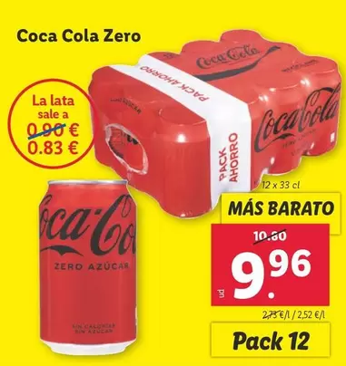 Oferta de Coca-Cola - Zero por 9,96€ en Lidl