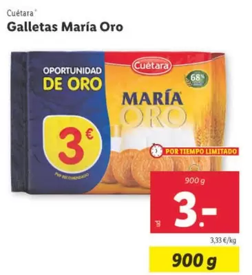 Oferta de Cuétara - Galletas María Oro por 3€ en Lidl