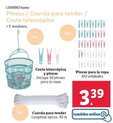 Oferta de Livarno Home - Cesta Telescópica por 3,39€ en Lidl