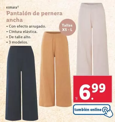 Oferta de Esmara - Pantalón De Pernera Ancha  por 6,99€ en Lidl