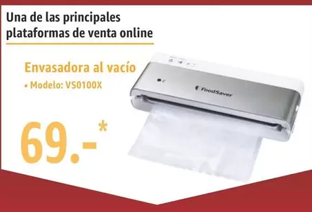 Oferta de FoodSaver - Envasadora Al Vacio Modelo: VS0100X por 69€ en Lidl