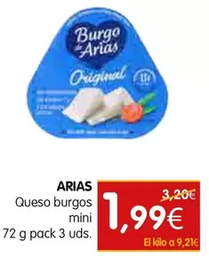 Oferta de Arias - Queso Burgos Mini por 1,99€ en Dicost