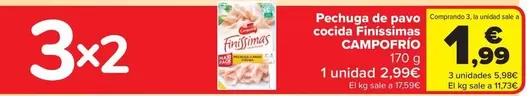 Oferta de Campofrío - Pechuga De Pavo Cocida Finíssimas  en Carrefour