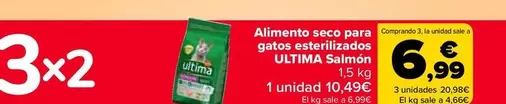Oferta de Ultima - Alimento Seco Para Gatos Esterilizados Salmón en Carrefour