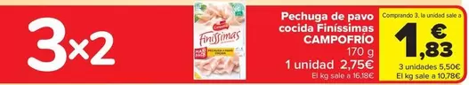 Oferta de Campofrío - Pechuga De Pavo Cocida Finíssimas  en Carrefour