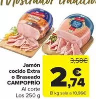 Oferta de Campofrío - Jamón Cocido Extra O Braseado   por 2,74€ en Carrefour