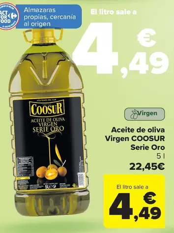 Oferta de Coosur - Aceite De Oliva Virgen Serie Oro por 22,45€ en Carrefour