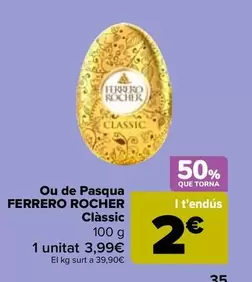 Oferta de Ferrero Rocher - Huevo De Pascua  Classic por 3,99€ en Carrefour