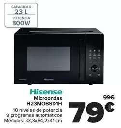 Oferta de Hisense - Microondas H23MOBSD1H por 79€ en Carrefour