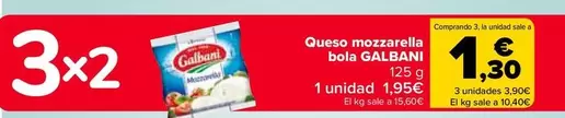 Oferta de Galbani - Queso Mozzarella Bola  en Carrefour
