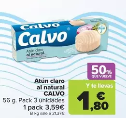 Oferta de Calvo - Atún Claro Al Natural   por 3,59€ en Carrefour