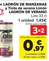 Oferta de Cider Ladrón De Manzanas  Y Tinto De Verano Limón  Ladrón De Verano en Carrefour