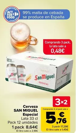 Oferta de San Miguel - Cerveza Especial en Carrefour