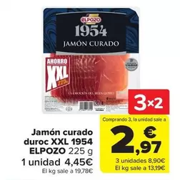 Oferta de Elpozo - Jamon Curado Duroc Xxl 1954 en Carrefour