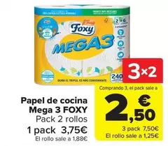 Oferta de Foxy - Papel De Cocina Mega 3 en Carrefour