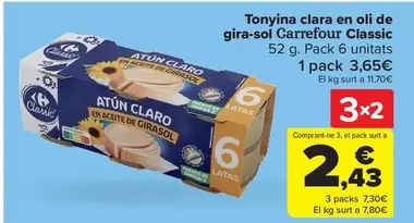 Oferta de Carrefour - Atun Claro En Aceite De Girasol Classic en Carrefour