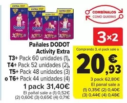 Oferta de Dodot - Pañales Activity Extra en Carrefour