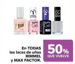 Oferta de Rimmel/Max Factor - Lacas De Unas  en Carrefour