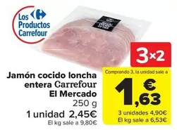 Oferta de Carrefour El Mercado - Jamón Cocido Loncha Entera  en Carrefour