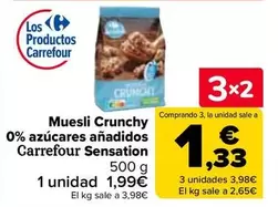 Oferta de Carrefour - Muesli Crunchy 0% Azúcares Añadidos Sensation en Carrefour