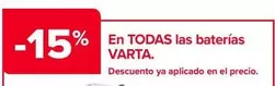 Oferta de Varta - En Todas Las Baterías  en Carrefour