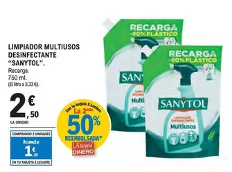 Oferta de Sanytol - Limpiador Multiusos Desinfectante por 2,5€ en E.Leclerc