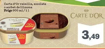 Oferta de Frigo - Carte D'Or Vainilla, Xocolata O Sorbet De Llimona por 3,49€ en Sorli