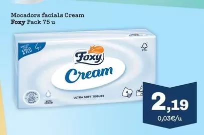 Oferta de Foxy - Mocadors Facials Cream por 2,19€ en Sorli