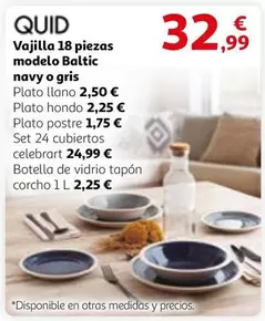 Oferta de Quid - Vajilla 18 Piezas Modelo Baltic Navy O Gris por 32,99€ en Alcampo