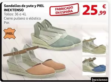 Oferta de Inextenso - Sandalias De Yute Y Piel por 25,99€ en Alcampo