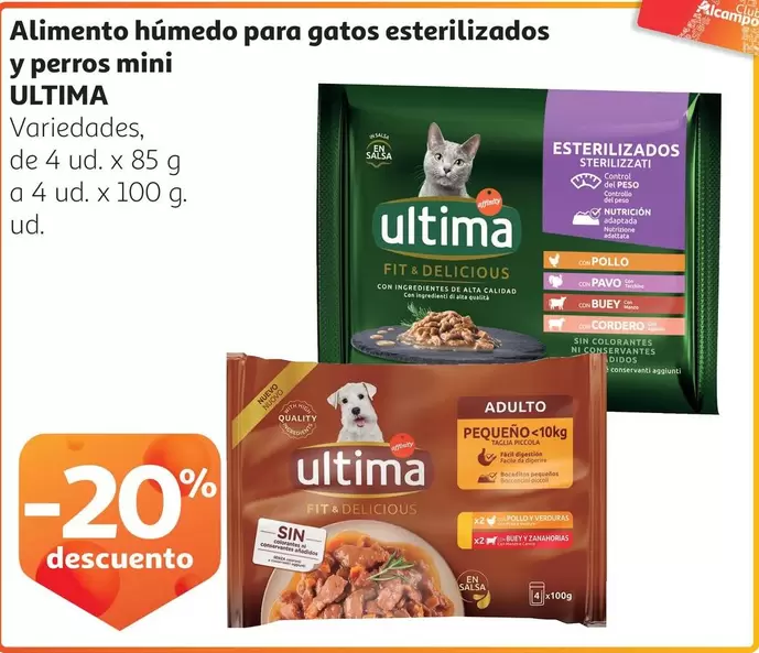 Oferta de Última - Alimento Húmedo Para Gatos Esterilizados Y Perros Mini en Alcampo