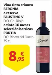 Oferta de Beronia - Vino Tinto Crianza O Reserva por 8,95€ en Alcampo