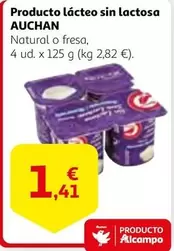 Oferta de Auchan - Producto Lacteo Sin Lactosa por 1,41€ en Alcampo