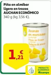 Oferta de Auchan - Piña En Almíbar Ligero En Trozos por 1,21€ en Alcampo