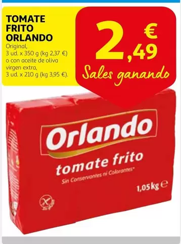 Oferta de Orlando - Tomate Frito por 2,49€ en Alcampo