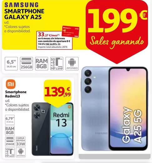 Oferta de Smartphone Galaxy A25 por 199€ en Alcampo